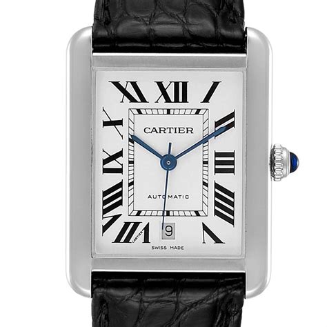 cartier stainless steel watch|stainless steel cartier watch men's.